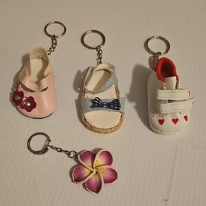 Kids Pink Flower Mary Jane Shoe Keychain